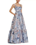 Ball Gown Square Neck Sleeveless Open Back Tiered Floor-Length Prom Gown - Chloe Dress