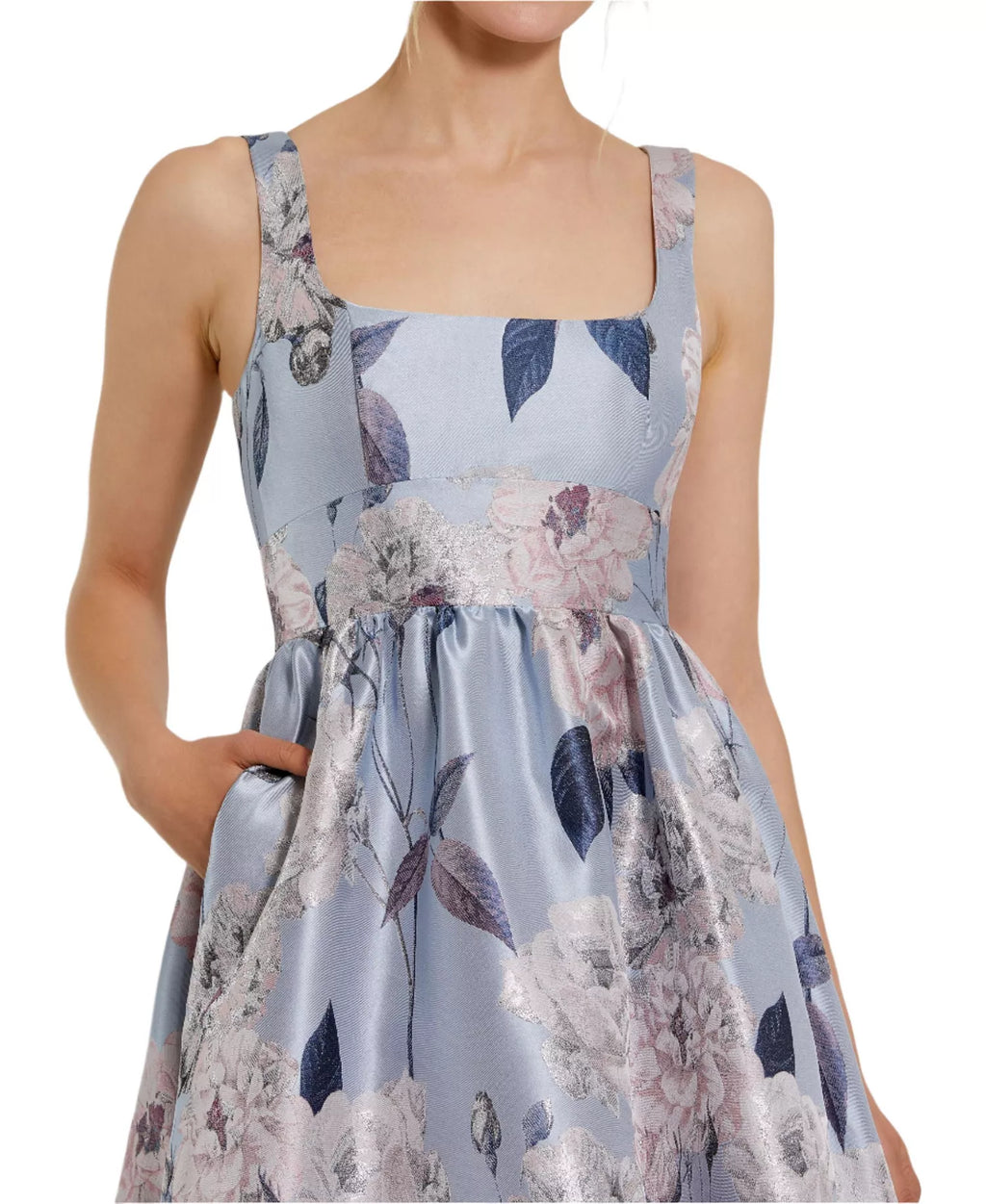 Ball Gown Square Neck Sleeveless Open Back Tiered Floor-Length Prom Gown - Chloe Dress