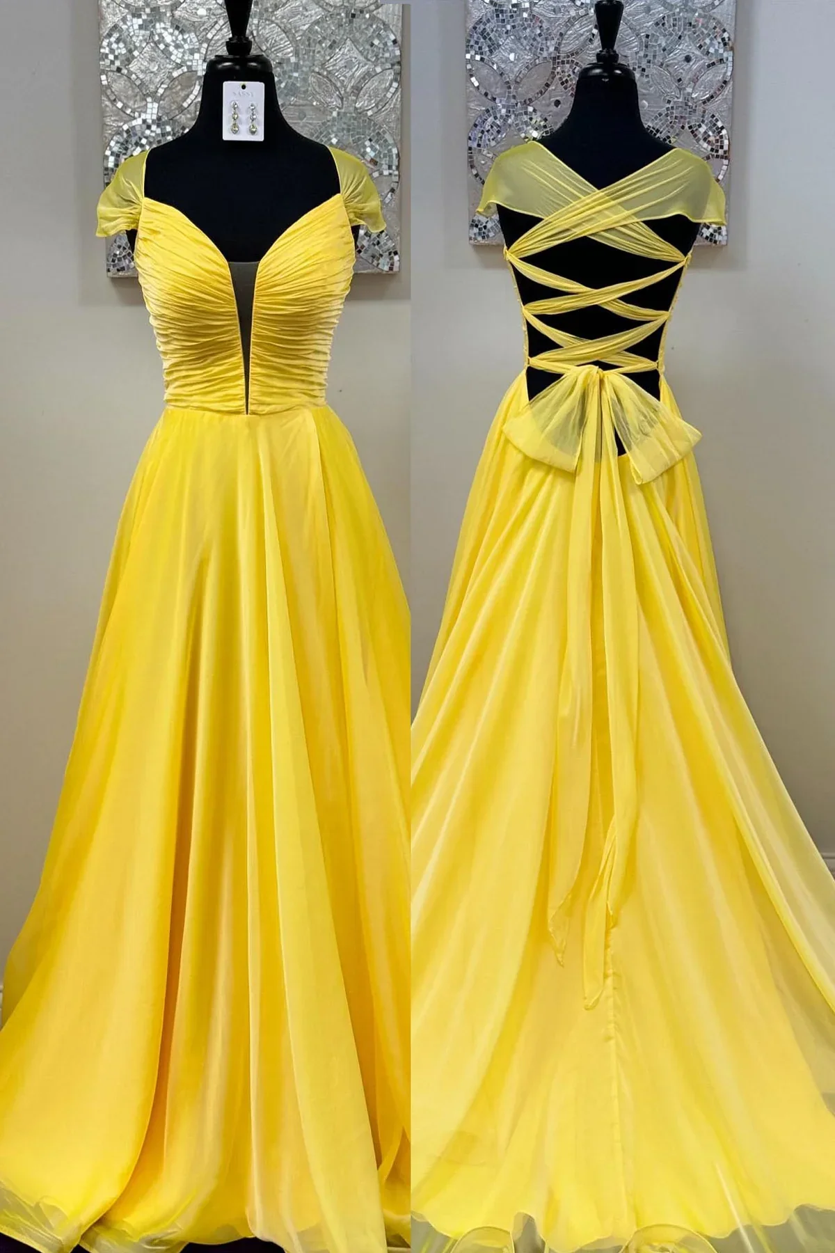 A-Line Chiffon Floor-Length Evening Dress - Chloe Dress