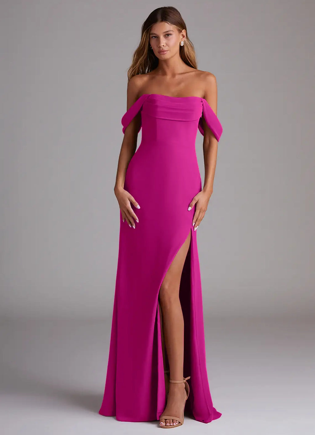 Sheath Open Back High Slit Wedding Dress - Chloe Dress