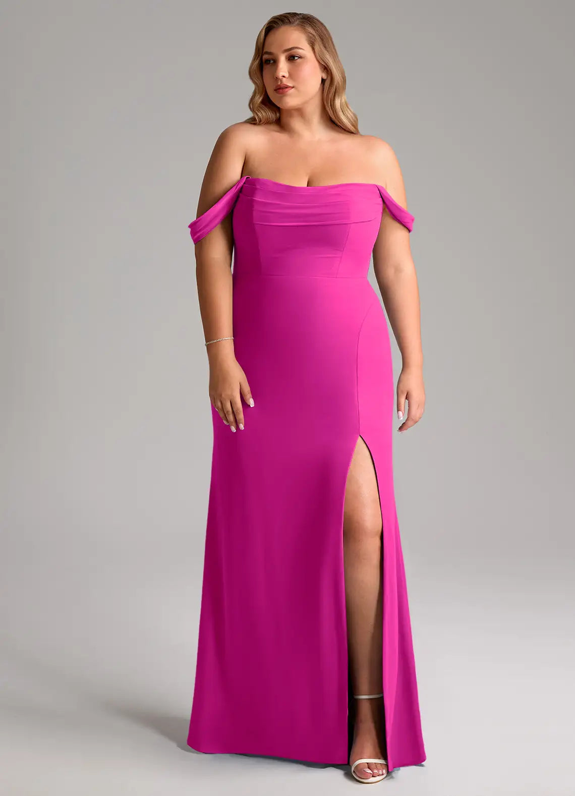Sheath Open Back High Slit Wedding Dress - Chloe Dress