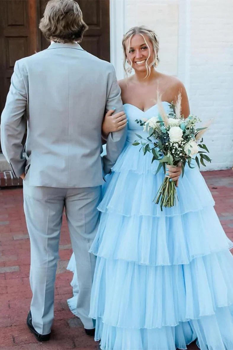 Ball Gown Sweetheart Tulle Tiered Prom Gown - Chloe Dress