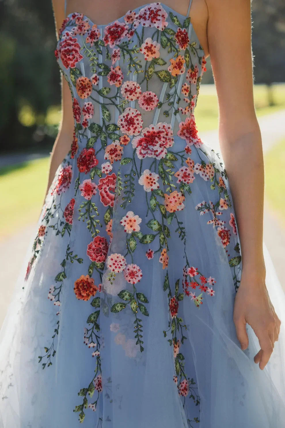 Light Blue A-Line Sweetheart Tulle Prom Dress - Chloe Dress