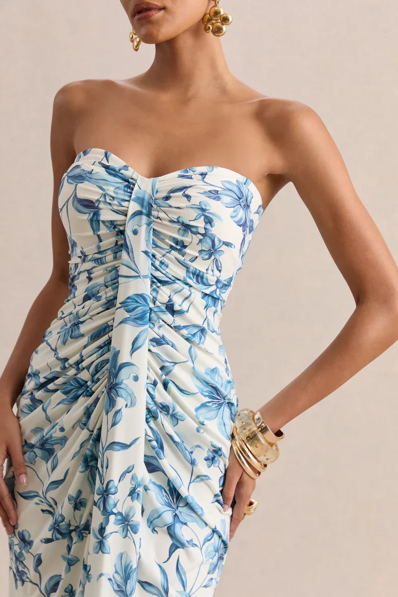 A-Line Strapless Sleeveless Zipper Back Floor-Length Prom Dress - Chloe Dress