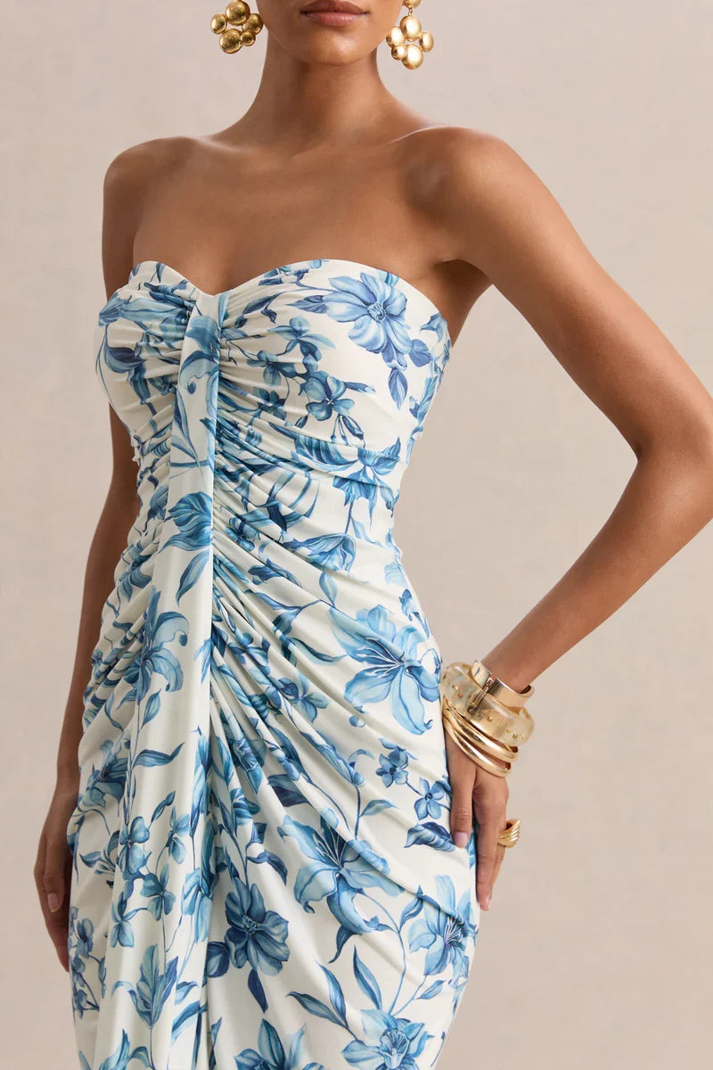 A-Line Strapless Sleeveless Zipper Back Floor-Length Prom Dress - Chloe Dress