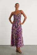 V-Neck Chiffon Ruffled Floor-Length Evening Dress - Chloe Dress