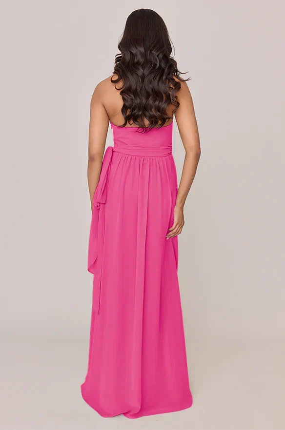 Halter Chiffon High Slit Wedding Gown - Chloe Dress