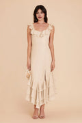 Chiffon Sleeveless Ruffled Floor-Length Wedding Dress - Chloe Dress