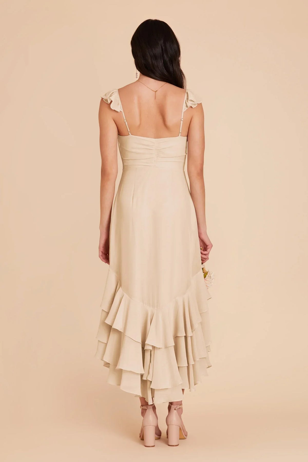 Chiffon Sleeveless Ruffled Floor-Length Wedding Dress - Chloe Dress