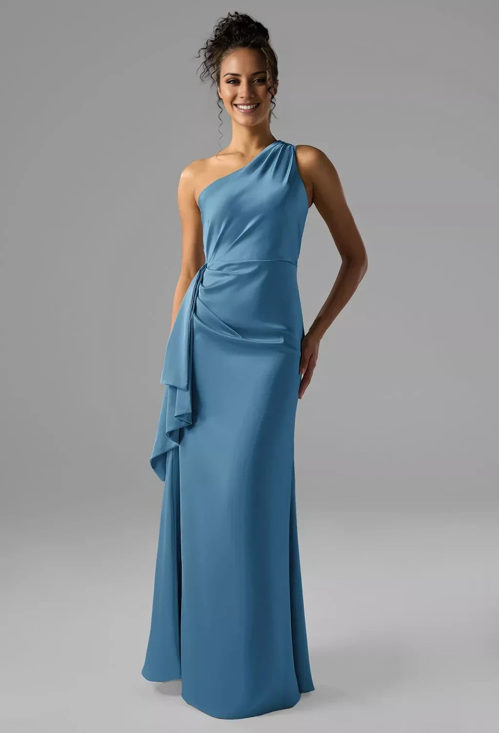 A-Line One-Shoulder Sleeveless Backless Floor-Length Wedding Dress - Chloe Dress