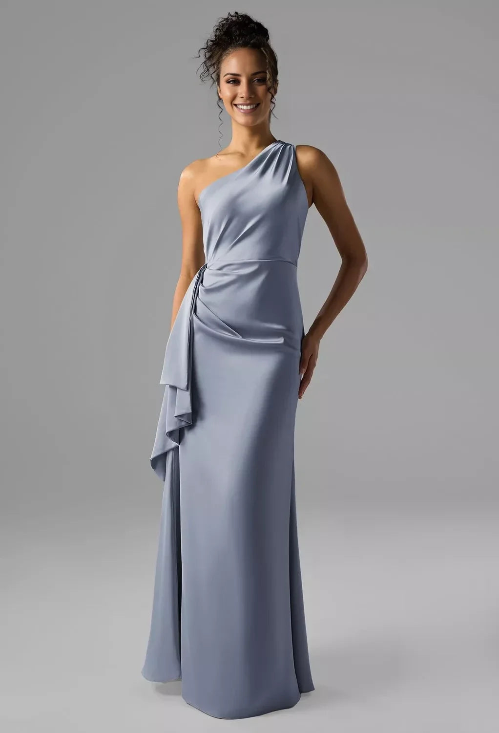 A-Line One-Shoulder Sleeveless Backless Floor-Length Wedding Dress - Chloe Dress