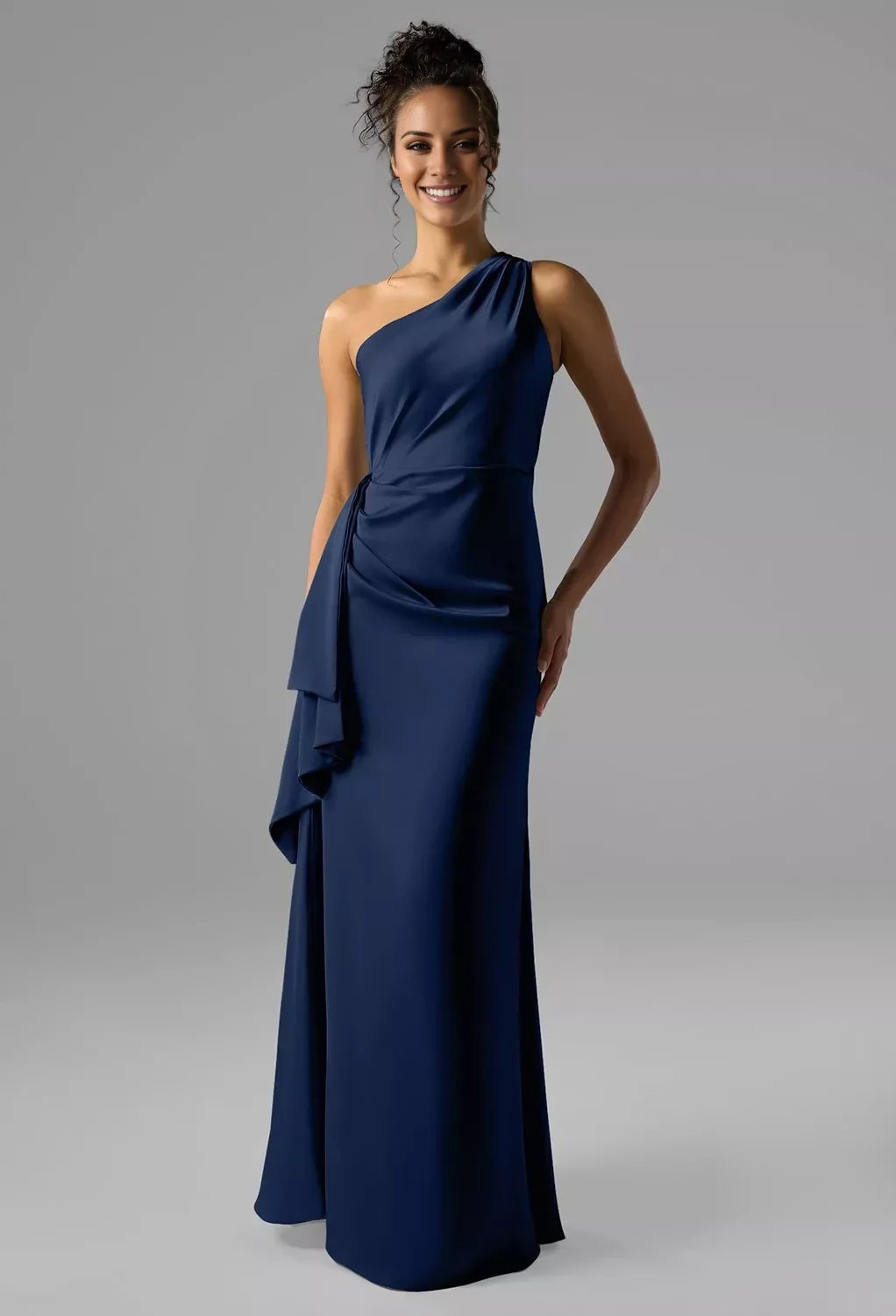 A-Line One-Shoulder Sleeveless Backless Floor-Length Wedding Dress - Chloe Dress
