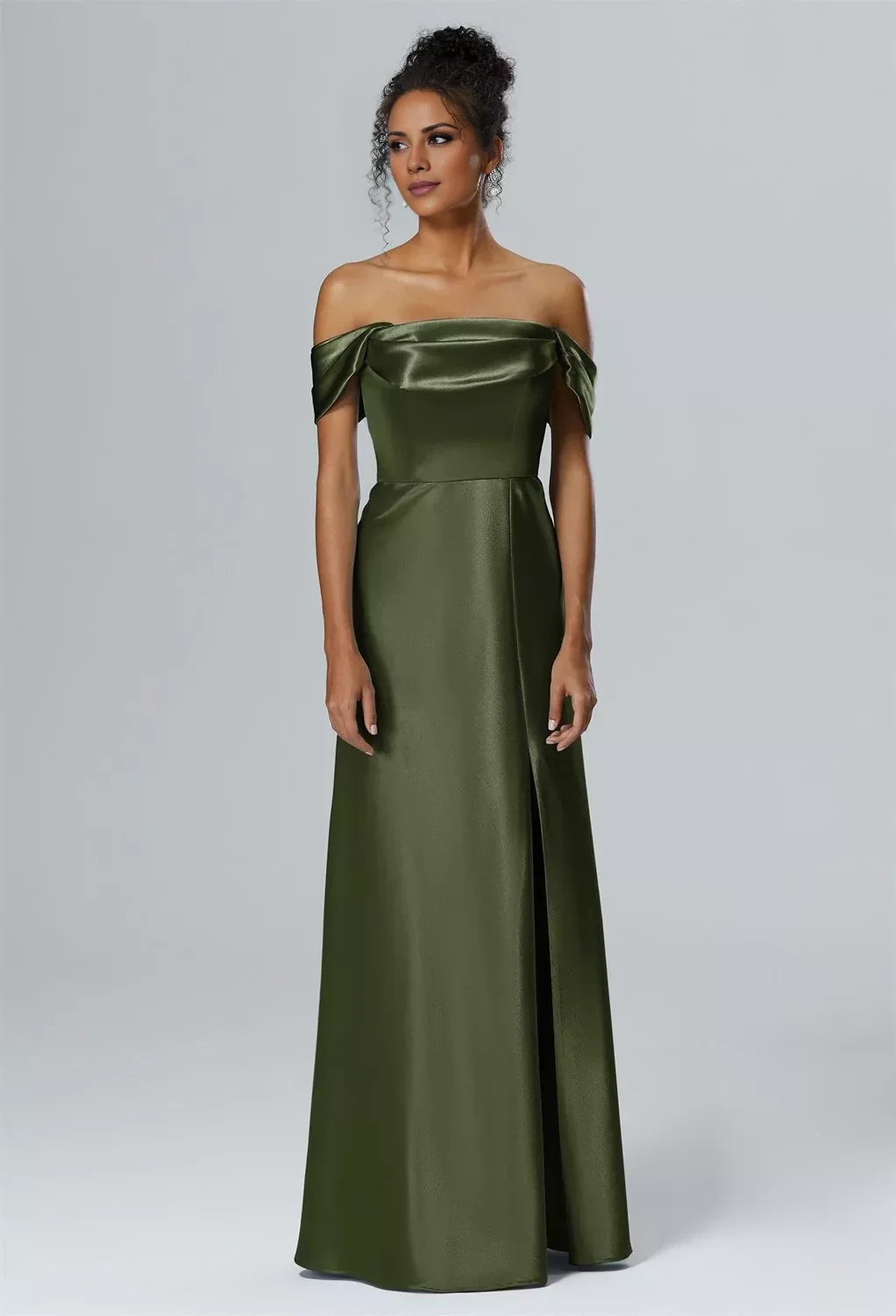 Mermaid One-Shoulder Sleeveless High Slit Floor-Length Wedding Dress - Chloe Dress