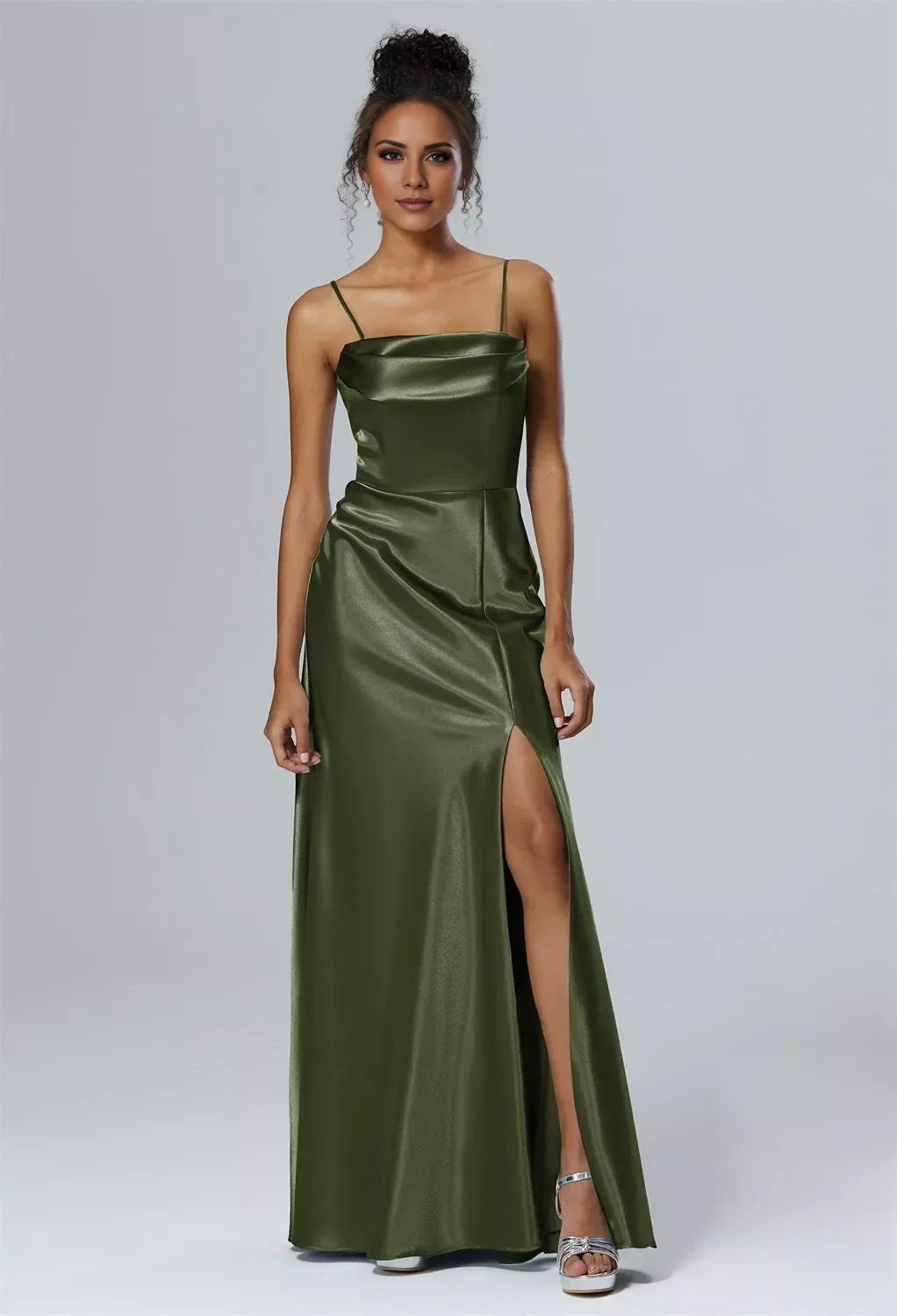 Mermaid One-Shoulder Sleeveless High Slit Floor-Length Wedding Dress - Chloe Dress