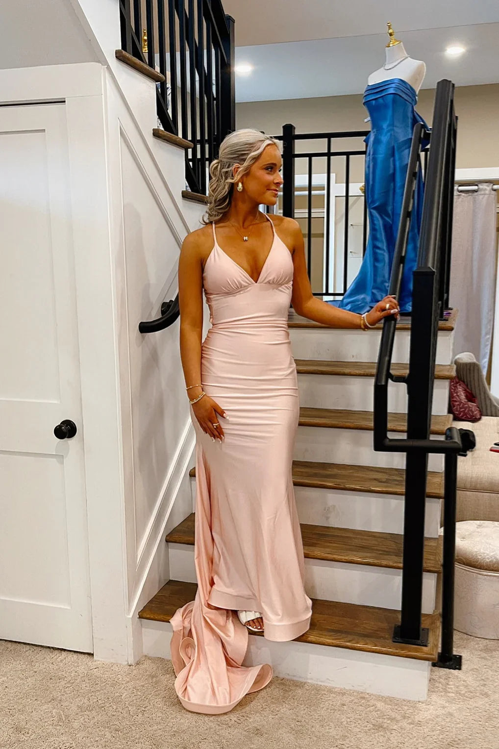 Mermaid Lace Lace-Up Back Floor-Length Evening Dress - Chloe Dress