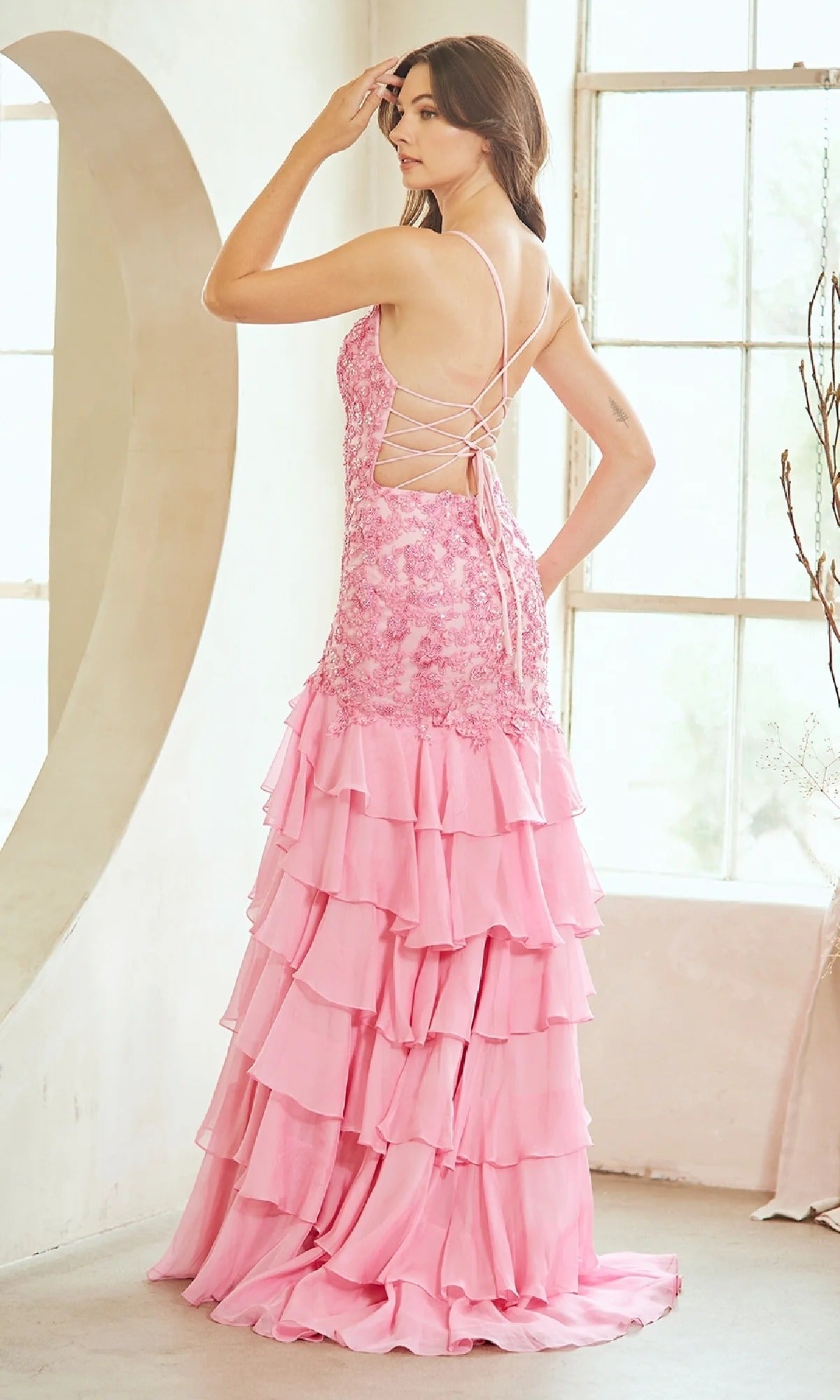 Mermaid Chiffon High Slit Gown - Chloe Dress