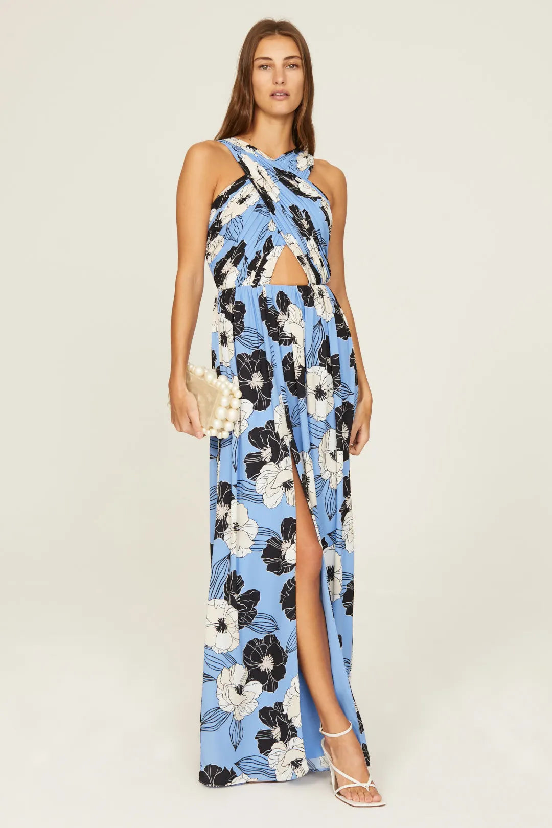 A-Line Halter Sleeveless High Slit Floor-Length Prom Dress - Chloe Dress