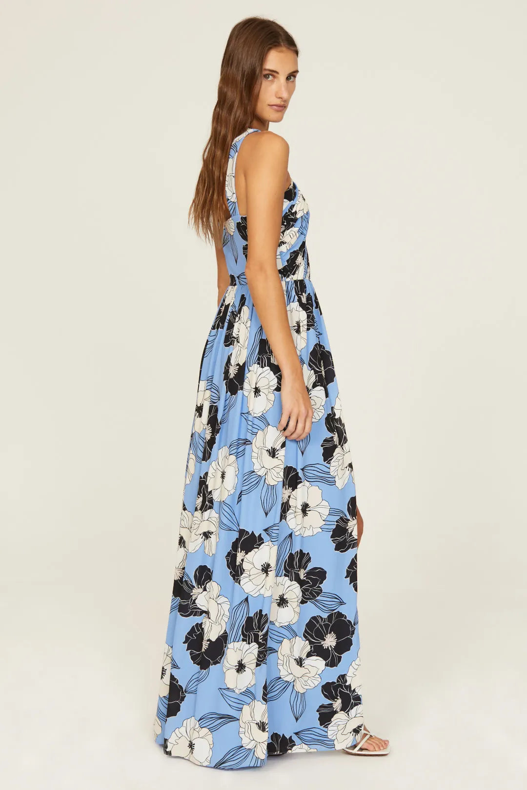 A-Line Halter Sleeveless High Slit Floor-Length Prom Dress - Chloe Dress