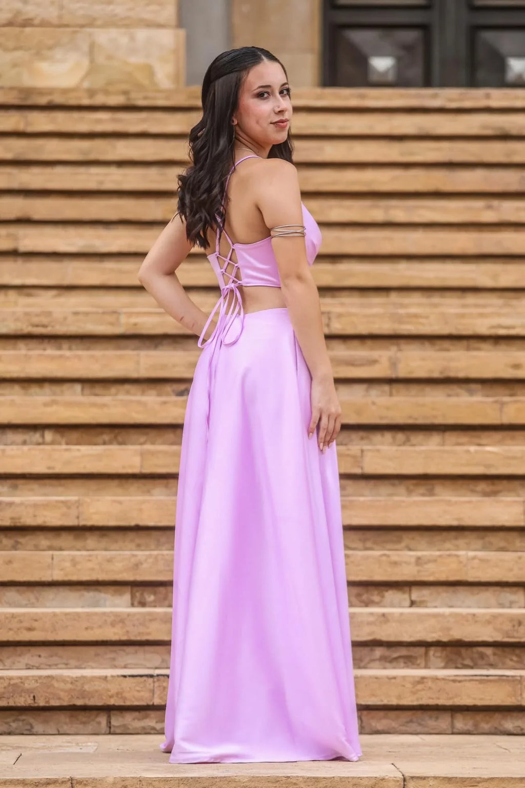 A-Line Spaghetti Strap Lace Floor-Length Evening Dress - Chloe Dress