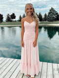 A-Line V-Neck Chiffon Open Back Floor-Length Evening Dress - Chloe Dress