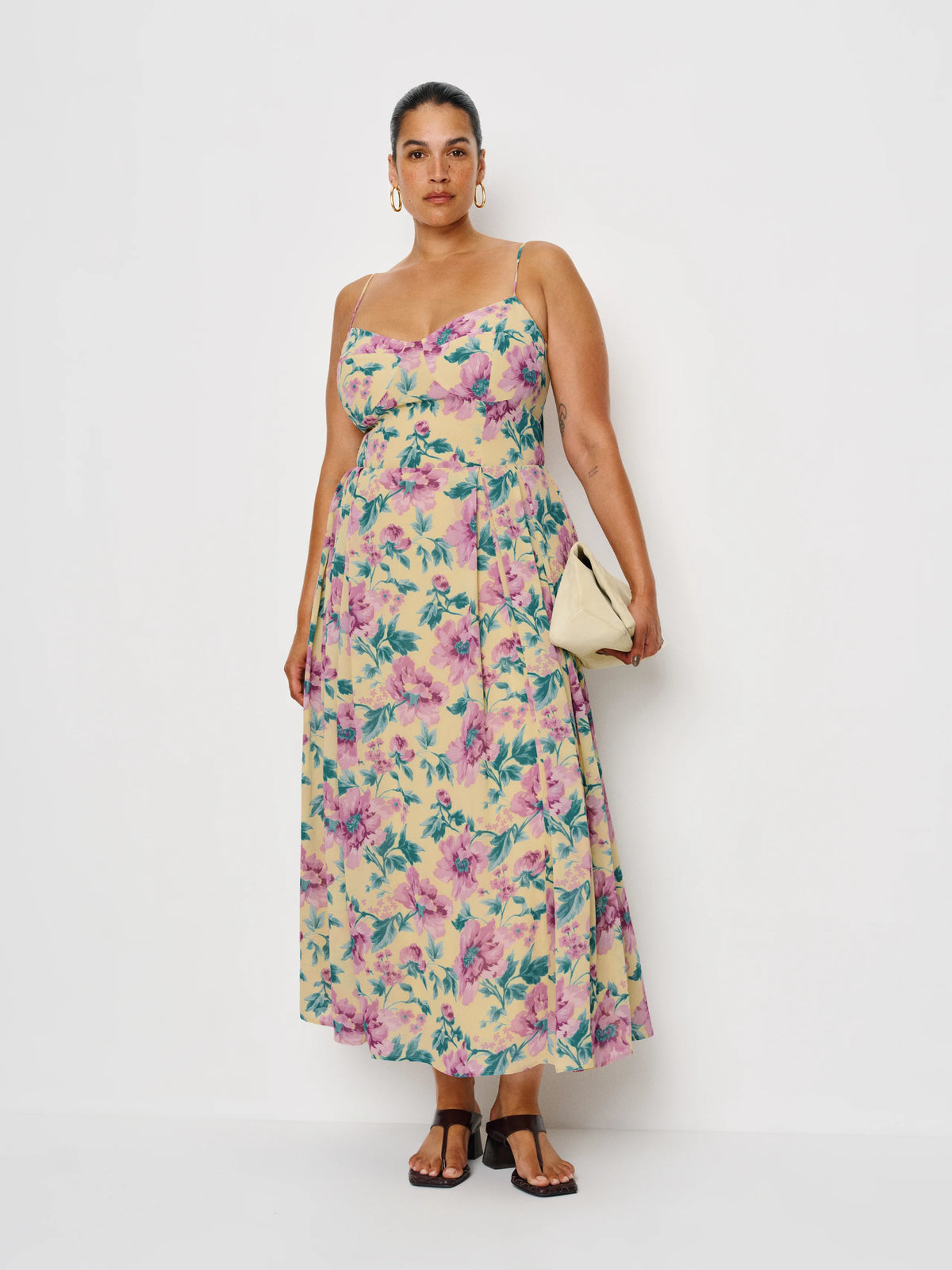 Yellow A-Line Sweetheart Chiffon Midi Prom Dress - Chloe Dress