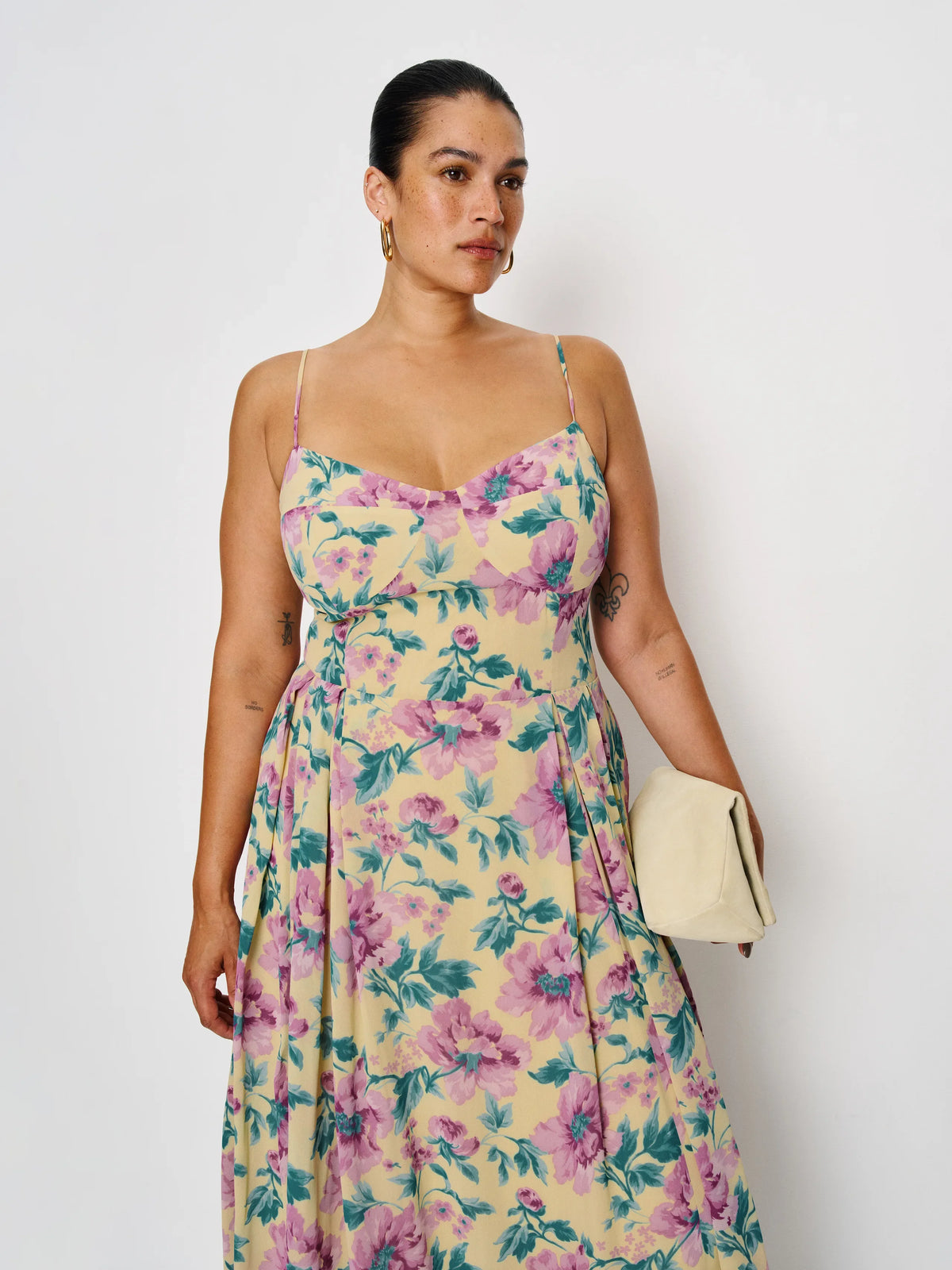 Yellow A-Line Sweetheart Chiffon Midi Prom Dress - Chloe Dress