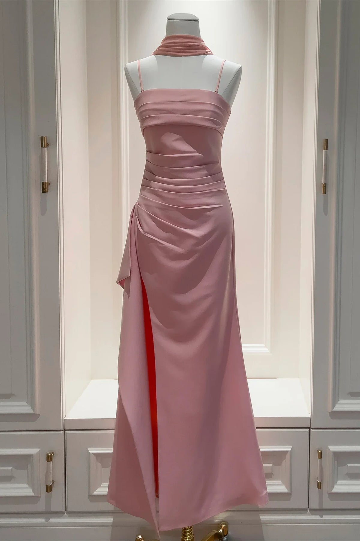Mermaid Spaghetti Strap High Slit Floor-Length Evening Dress - Chloe Dress