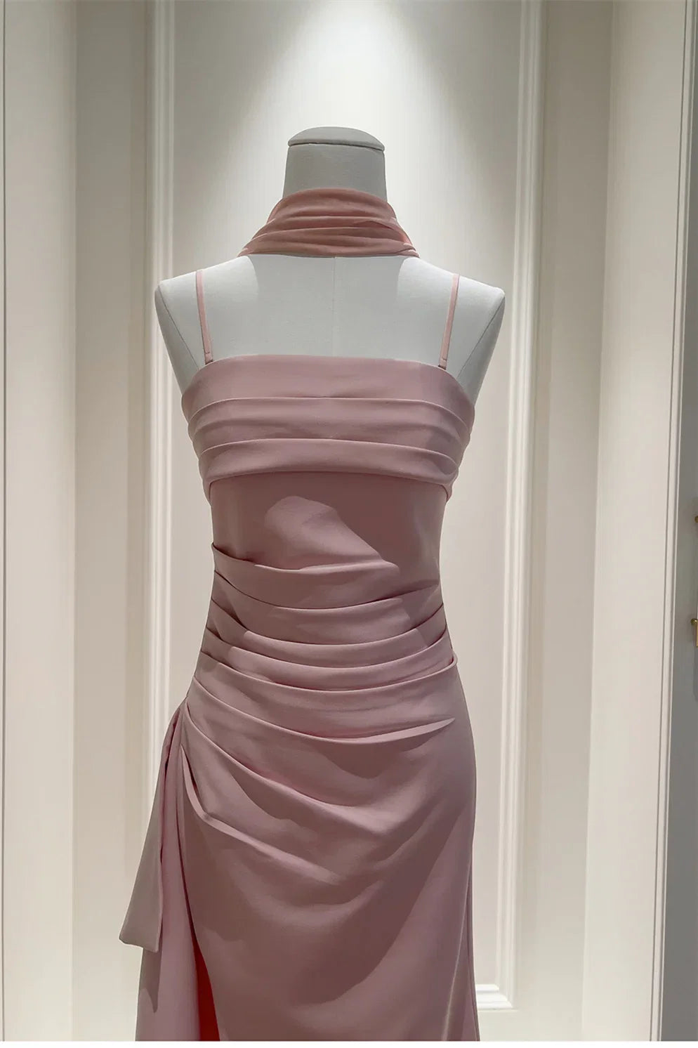 Mermaid Spaghetti Strap High Slit Floor-Length Evening Dress - Chloe Dress