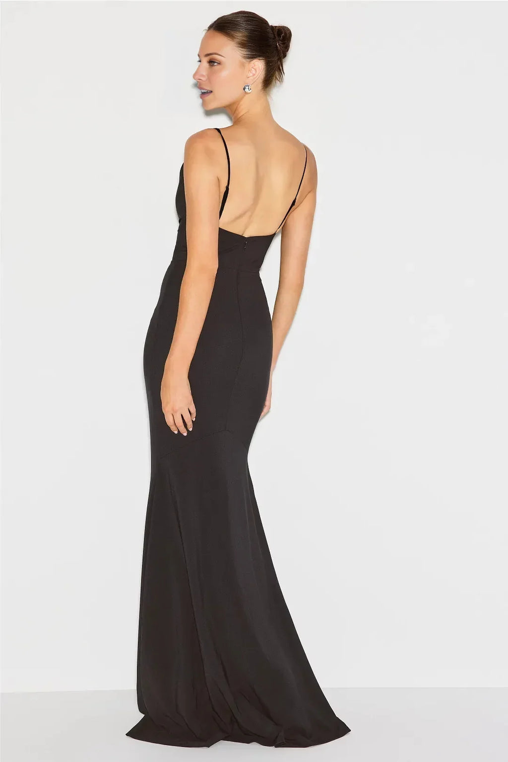 Black Mermaid Spaghetti Strap Sleeveless Floor-Length Evening Dress - Chloe Dress