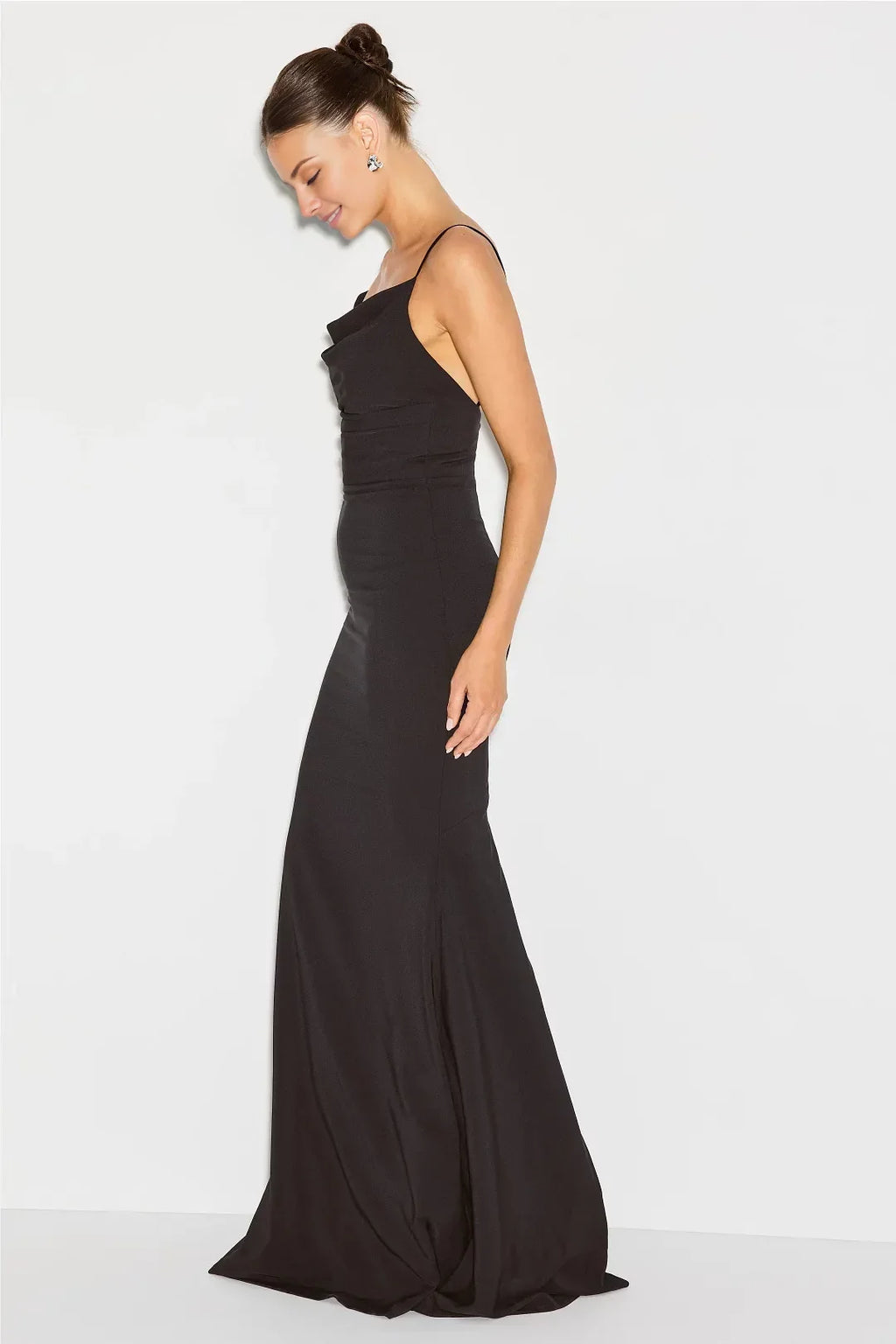 Black Mermaid Spaghetti Strap Sleeveless Floor-Length Evening Dress - Chloe Dress
