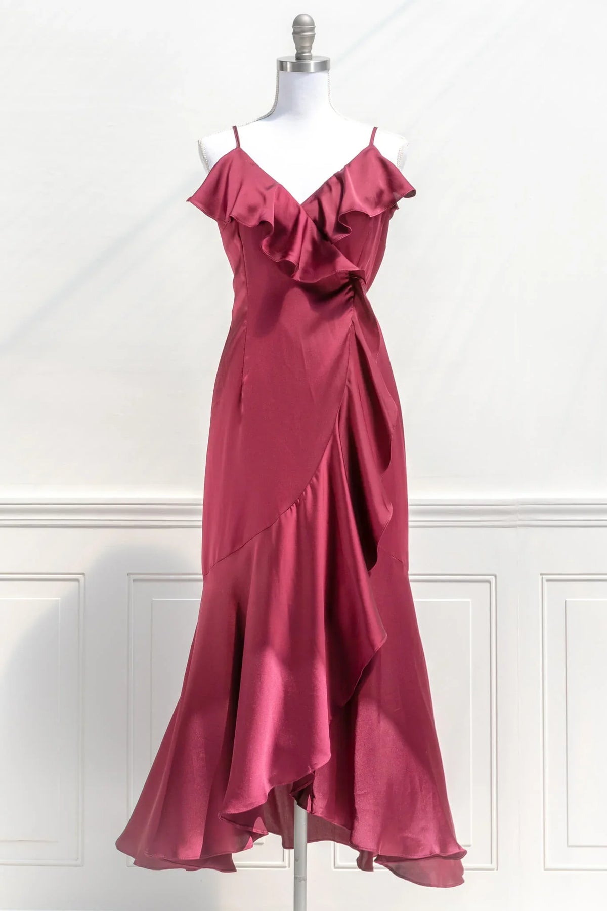 V-Neck Satin Backless Prom Dress - Chloe Dress