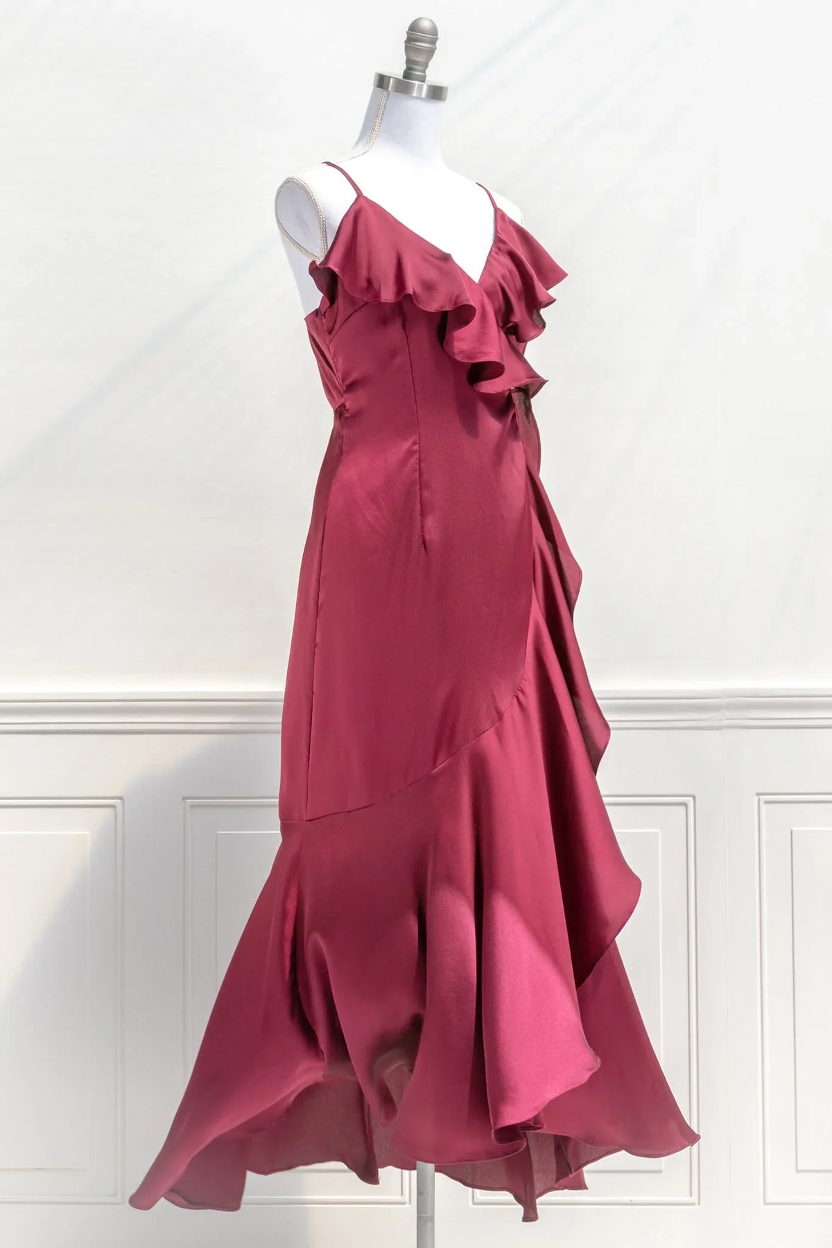 V-Neck Satin Backless Prom Dress - Chloe Dress