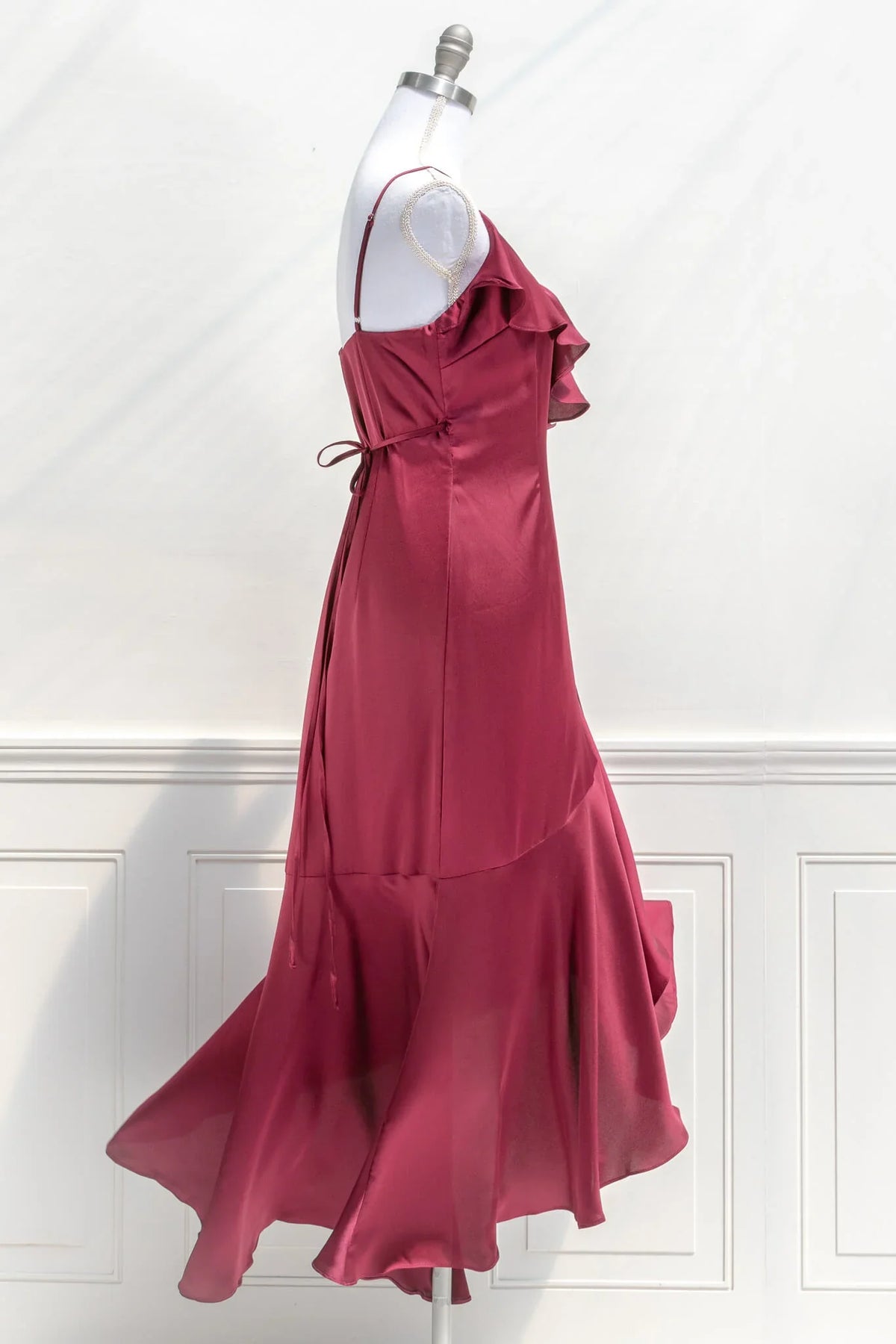 V-Neck Satin Backless Prom Dress - Chloe Dress