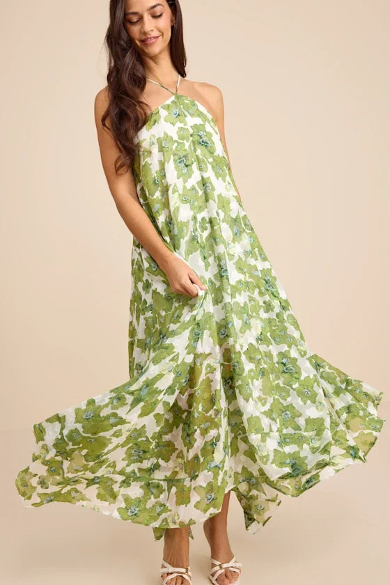 Halter Chiffon Sleeveless Floor-Length Prom Dress - Chloe Dress