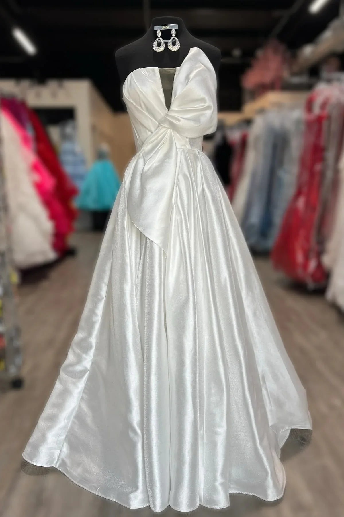 Ball Gown Strapless Satin Prom Gown - Chloe Dress