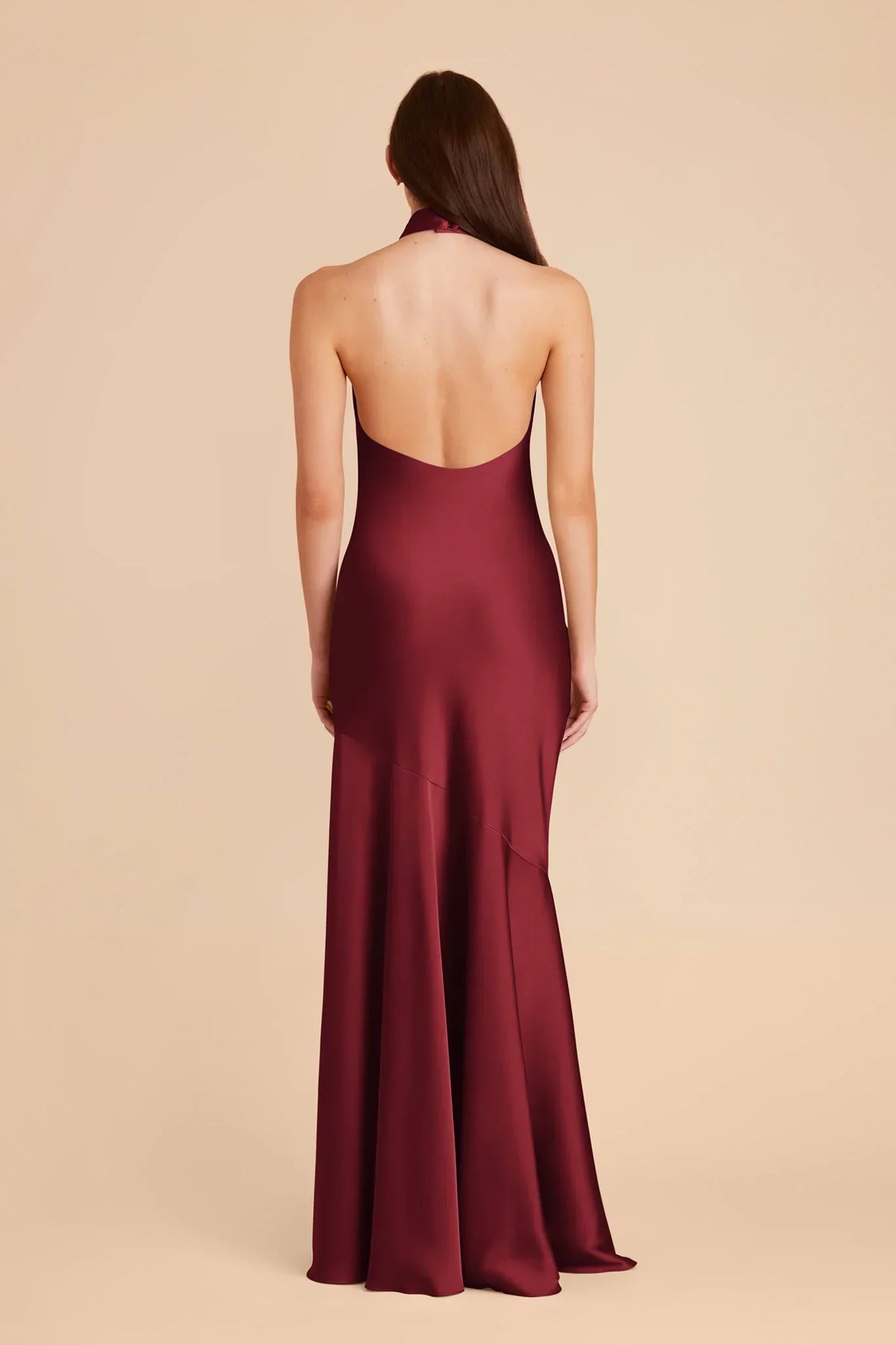 Mermaid Halter Satin Sleeveless Open Back Floor-Length Wedding Dress - Chloe Dress