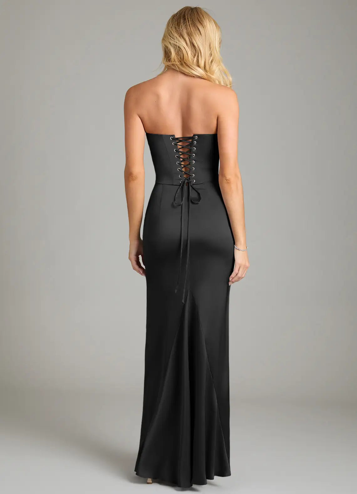 Mermaid Halter Satin Lace-Up Back Floor-Length Wedding Dress - Chloe Dress