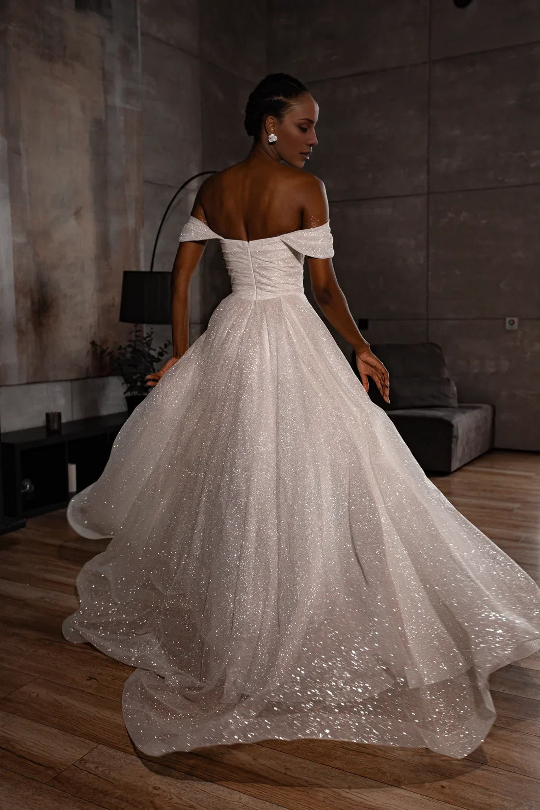 A-Line Off-Shoulder Sleeveless Floor-Length Wedding Dress - Chloe Dress