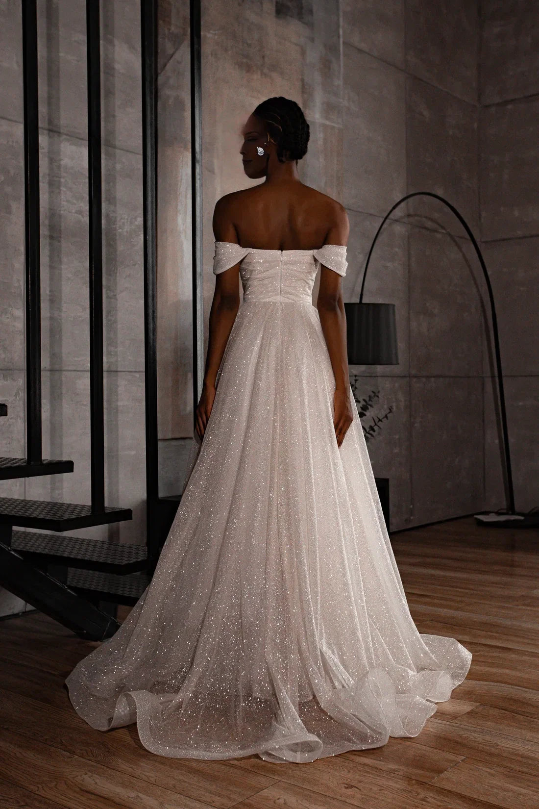 A-Line Off-Shoulder Sleeveless Floor-Length Wedding Dress - Chloe Dress