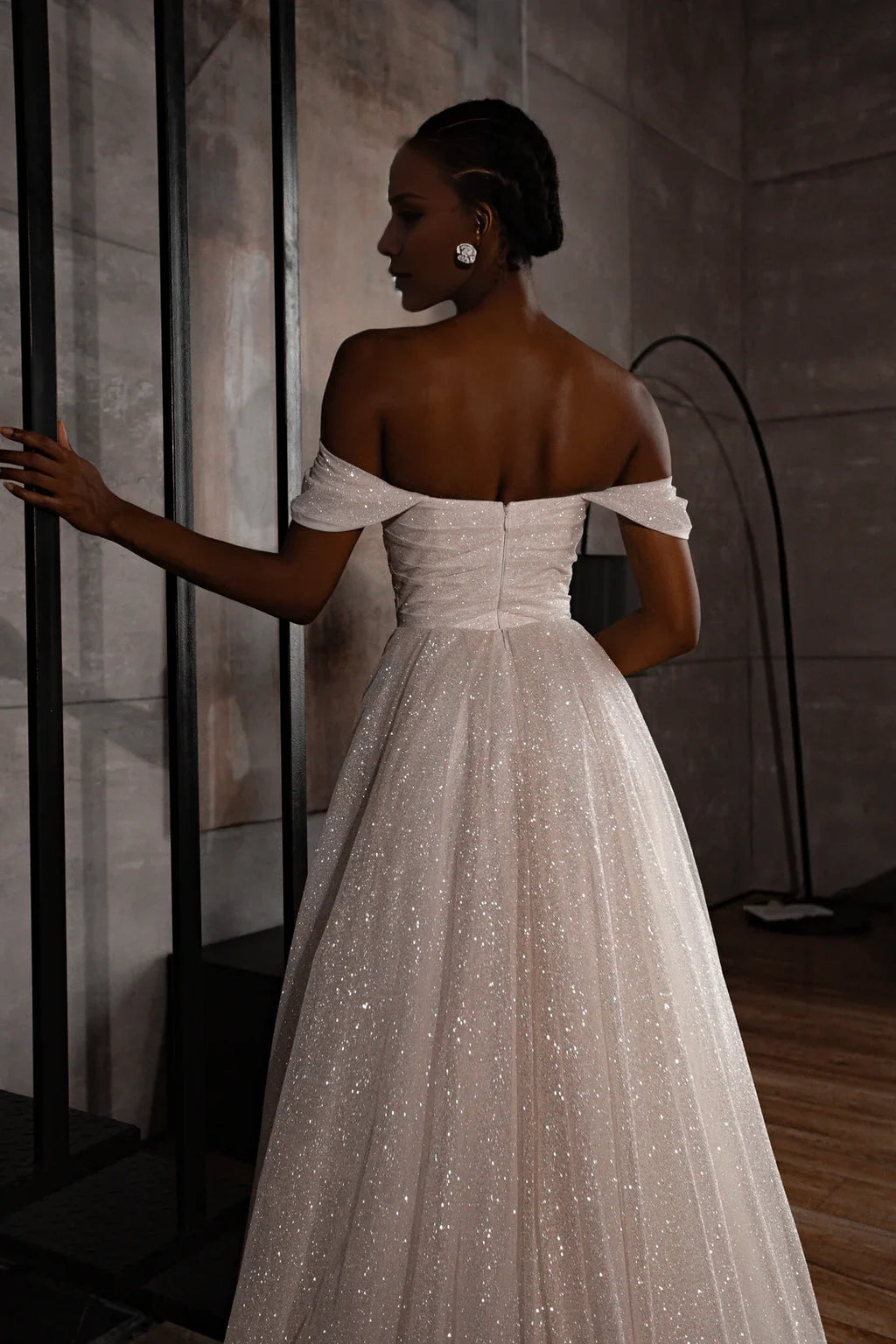 A-Line Off-Shoulder Sleeveless Floor-Length Wedding Dress - Chloe Dress