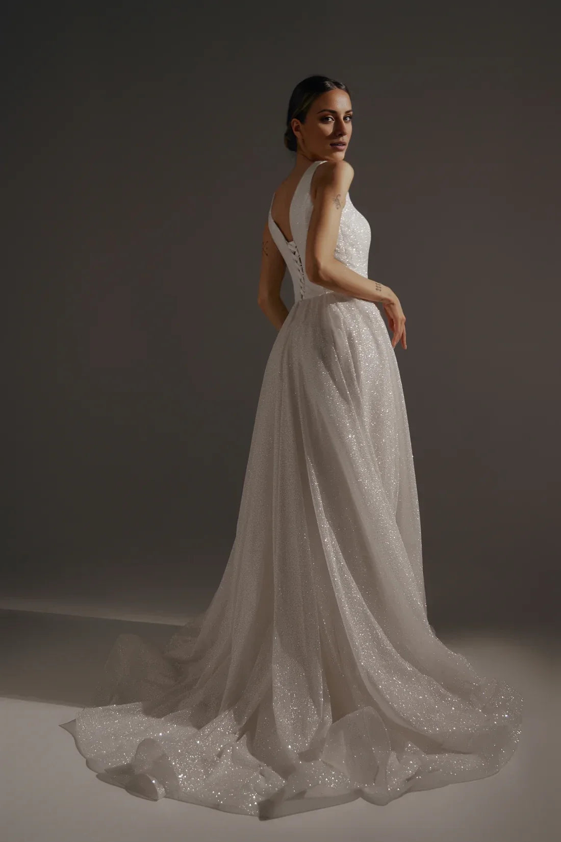 A-Line Square Neck Sleeveless Floor-Length Wedding Dress - Chloe Dress