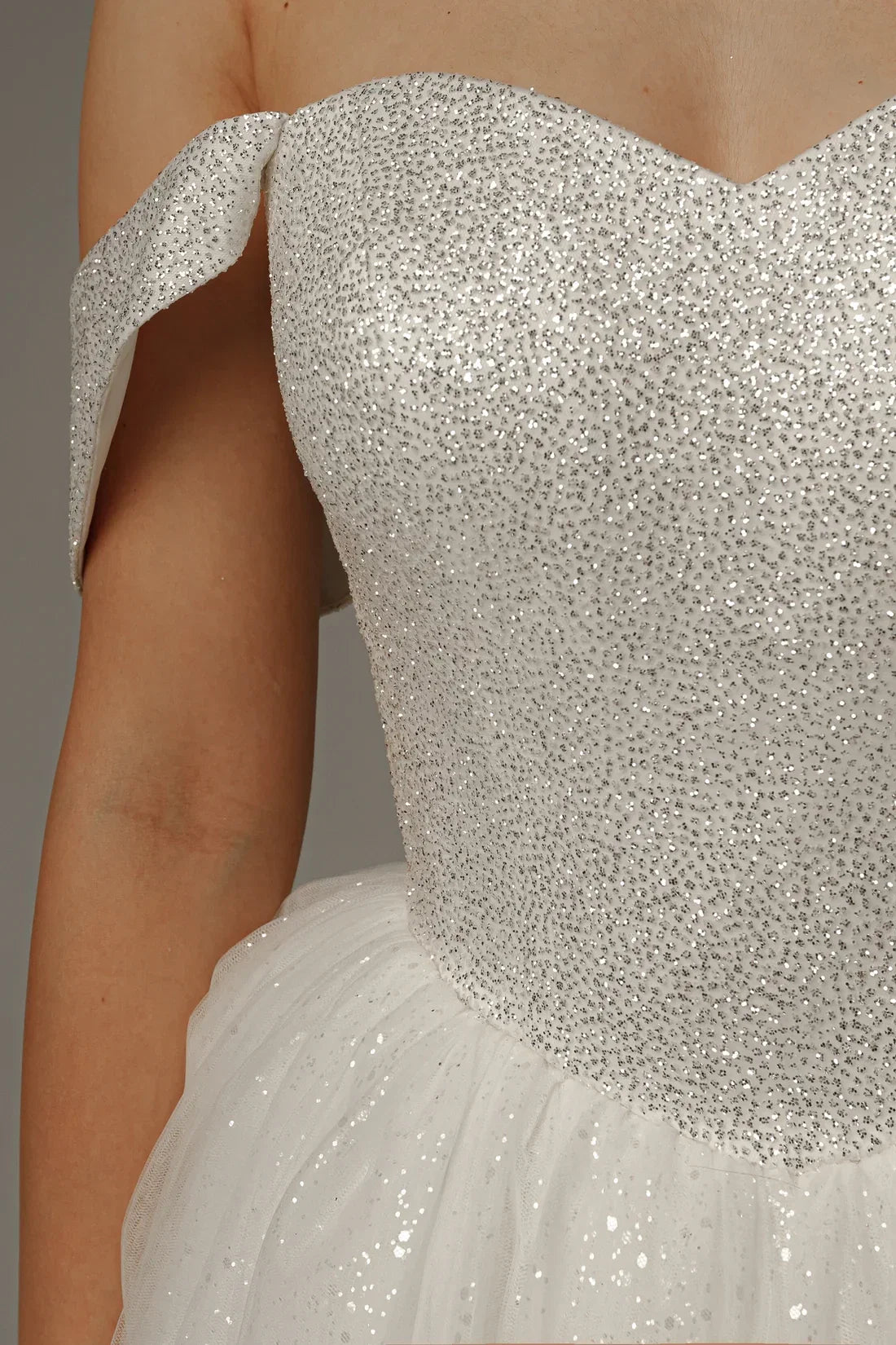 Ball Gown Off-Shoulder Lace Sleeveless Lace-Up Back Floor-Length Wedding Gown - Chloe Dress