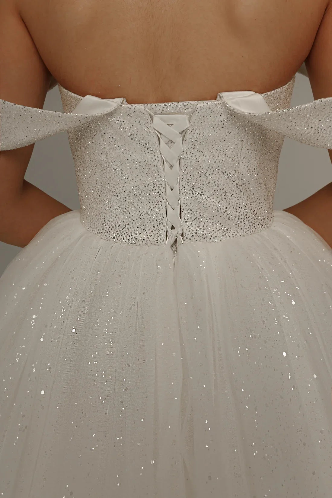 Ball Gown Off-Shoulder Lace Sleeveless Lace-Up Back Floor-Length Wedding Gown - Chloe Dress