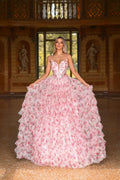 A-Line Sweetheart Lace Ruffled Floor-Length Prom Dress - Chloe Dress