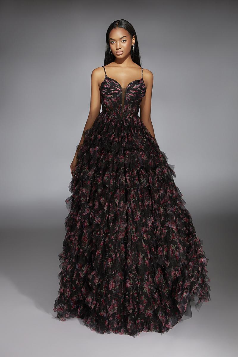 A-Line Sweetheart Lace Ruffled Floor-Length Prom Dress - Chloe Dress