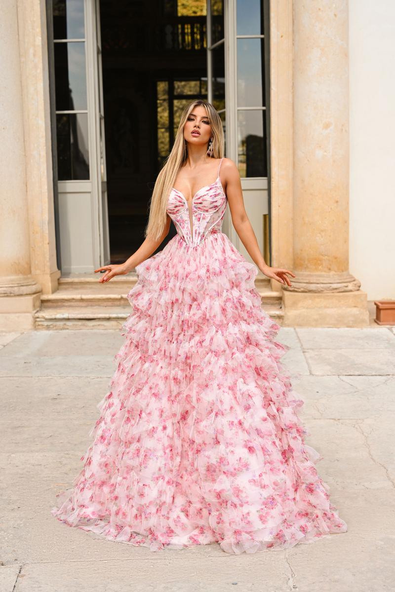 A-Line Sweetheart Lace Ruffled Floor-Length Prom Dress - Chloe Dress