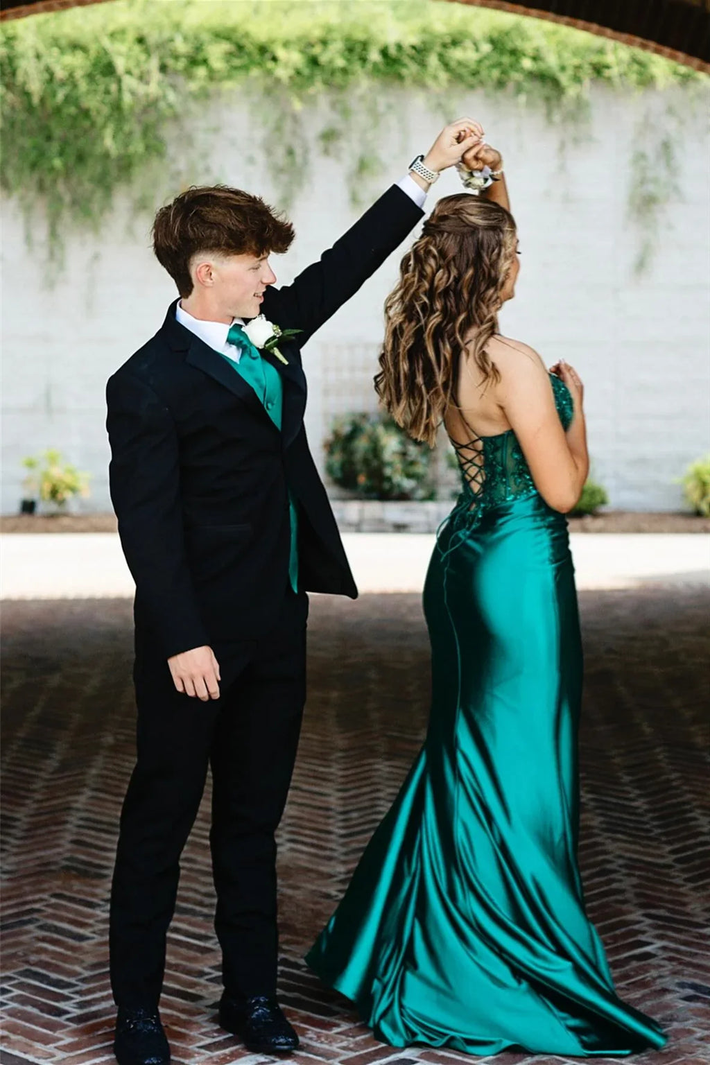 Green Mermaid Satin Prom Dress - Chloe Dress