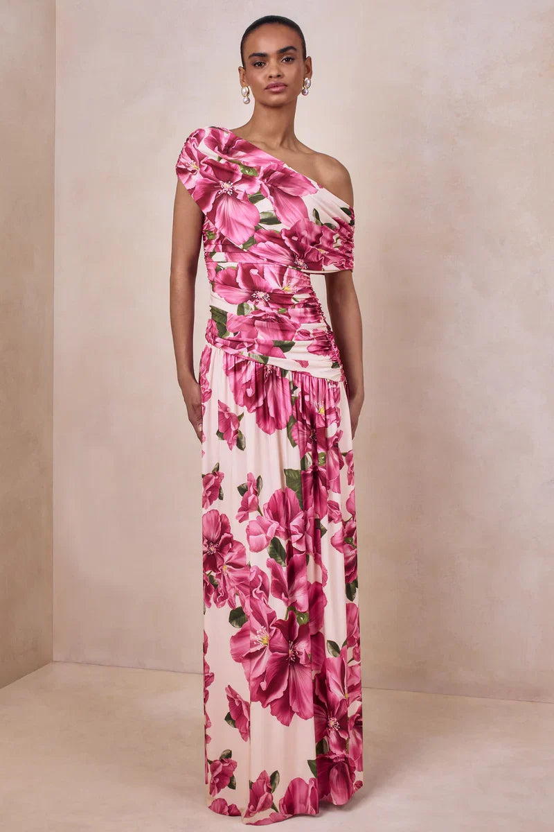 A-Line One-Shoulder Asymmetric Floor-Length Prom Dress - Chloe Dress