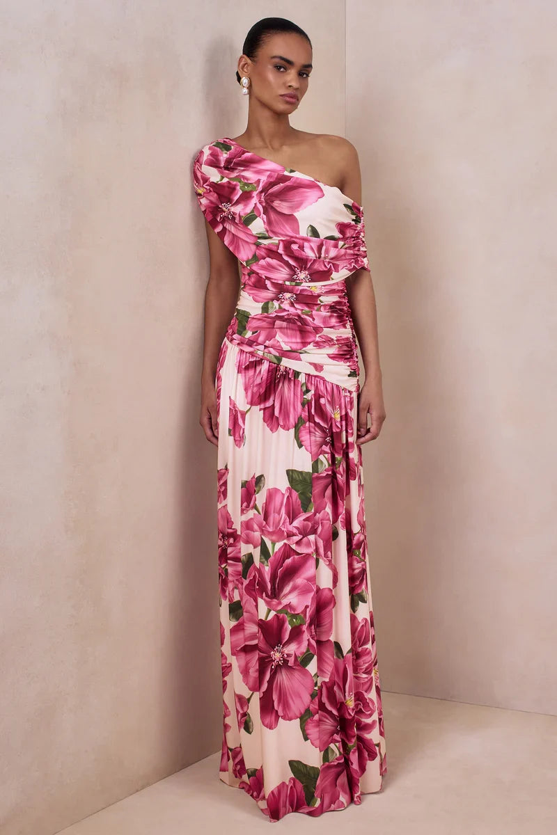 A-Line One-Shoulder Asymmetric Floor-Length Prom Dress - Chloe Dress