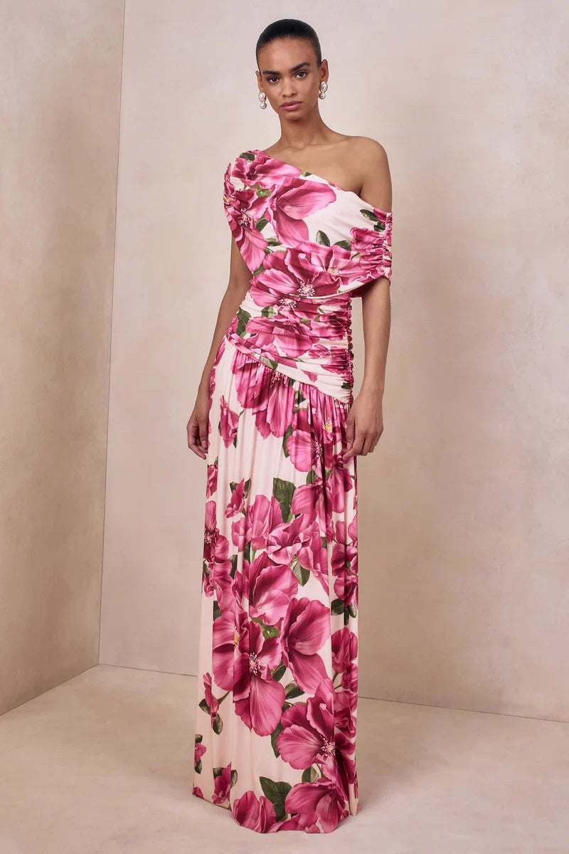 A-Line One-Shoulder Asymmetric Floor-Length Prom Dress - Chloe Dress